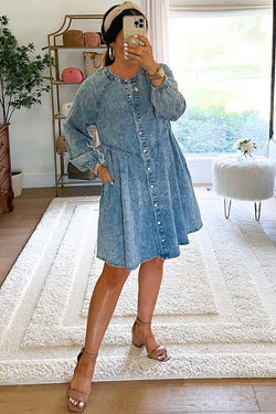 Washed Denim Dress