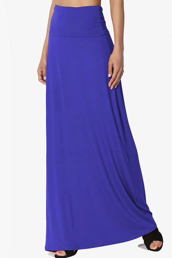 Wrap Asymmetric Stretch High Waist Draped Flowy Skirt