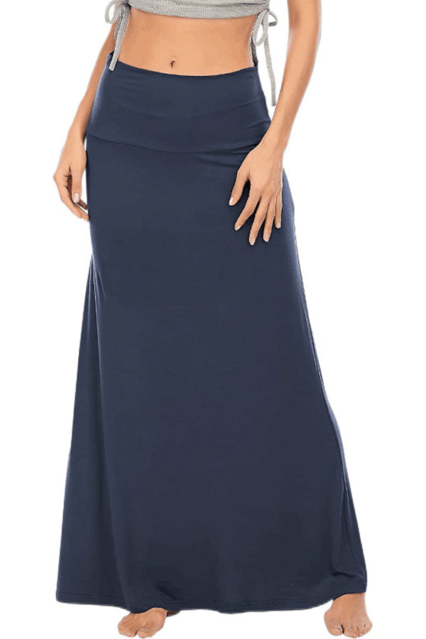 Wrap Asymmetric Stretch High Waist Draped Flowy Skirt