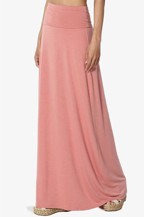 Wrap Asymmetric Stretch High Waist Draped Flowy Skirt