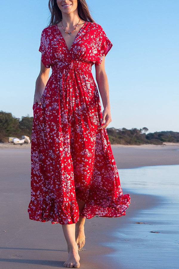 Linden Red Flora Maxi Dress