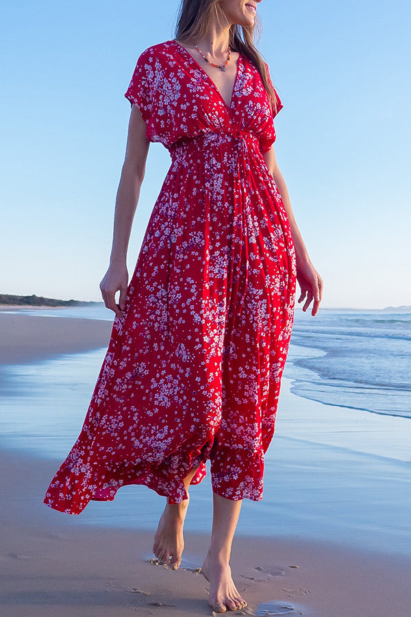 Linden Red Flora Maxi Dress