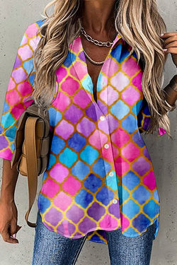 Loose Color Block Shirt