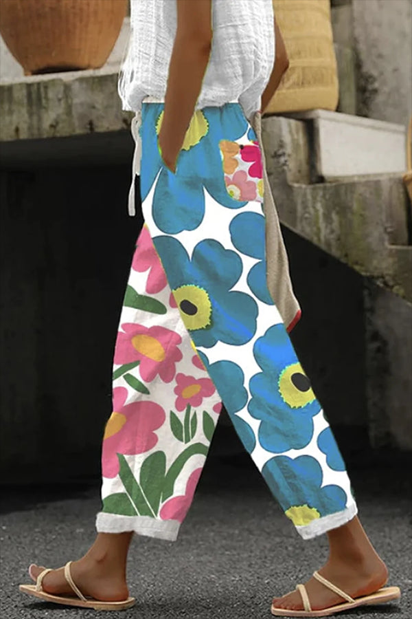 Loose Floral Casual Pants