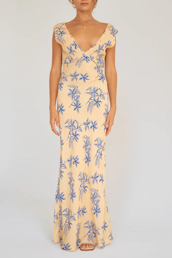 Sunlit Isle Bias Cut Maxi Dress