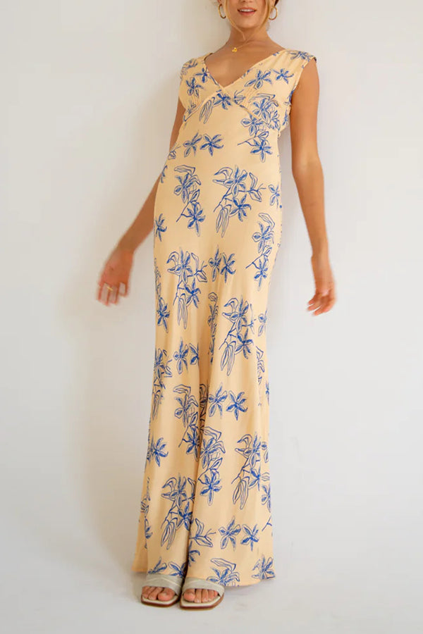 Sunlit Isle Bias Cut Maxi Dress