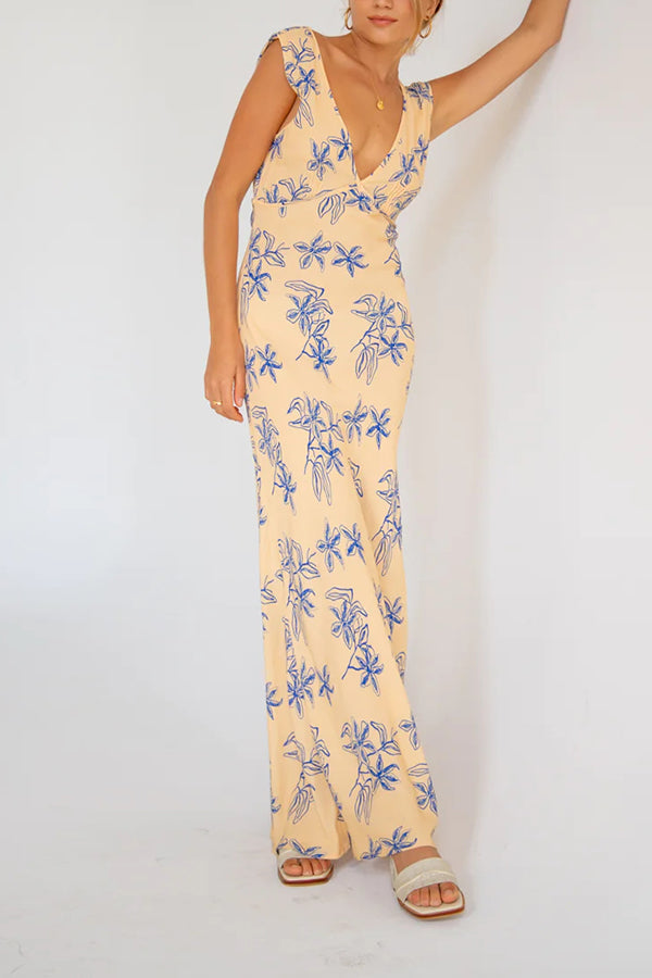 Sunlit Isle Bias Cut Maxi Dress