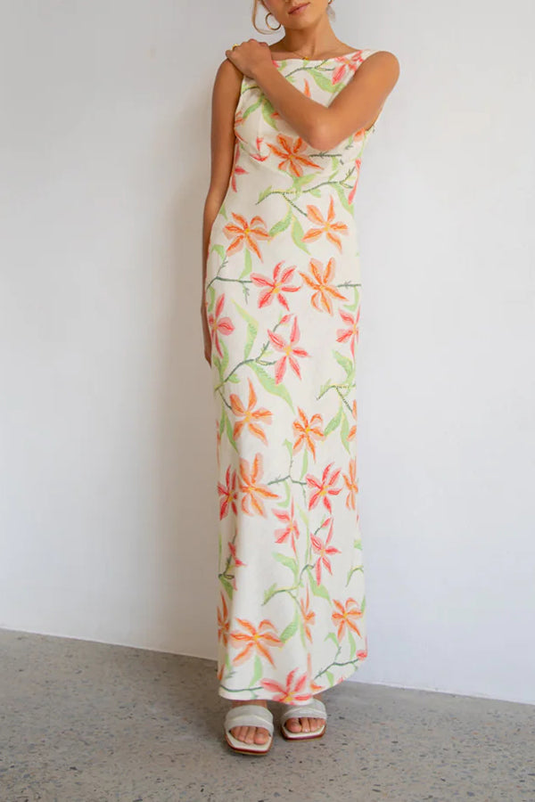 Art Of Bloom Bias Cut Maxi Dress