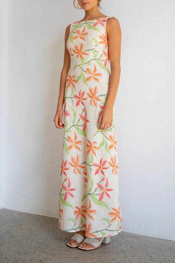 Art Of Bloom Bias Cut Maxi Dress