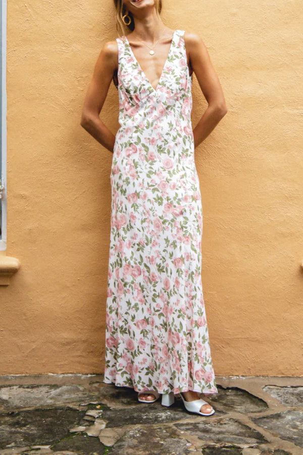 Postcards From Italy Bias Cut Maxi Dress