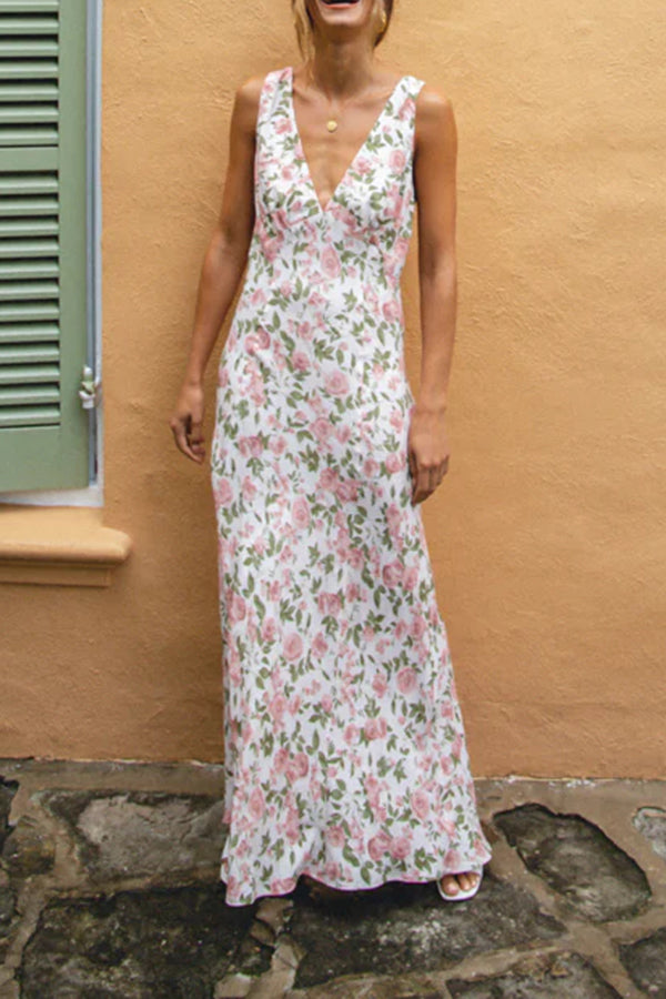 Postcards From Italy Bias Cut Maxi Dress