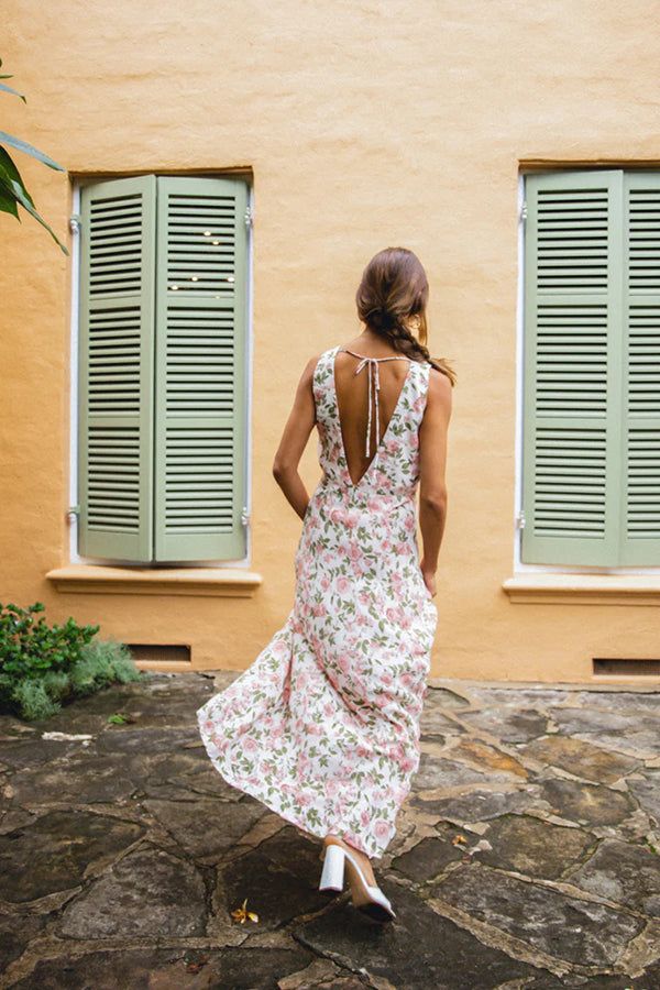 Postcards From Italy Bias Cut Maxi Dress