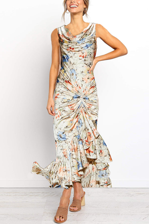 Floral Satin Gown