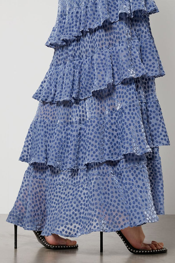 Polka-Dot Devore Velvet Dress