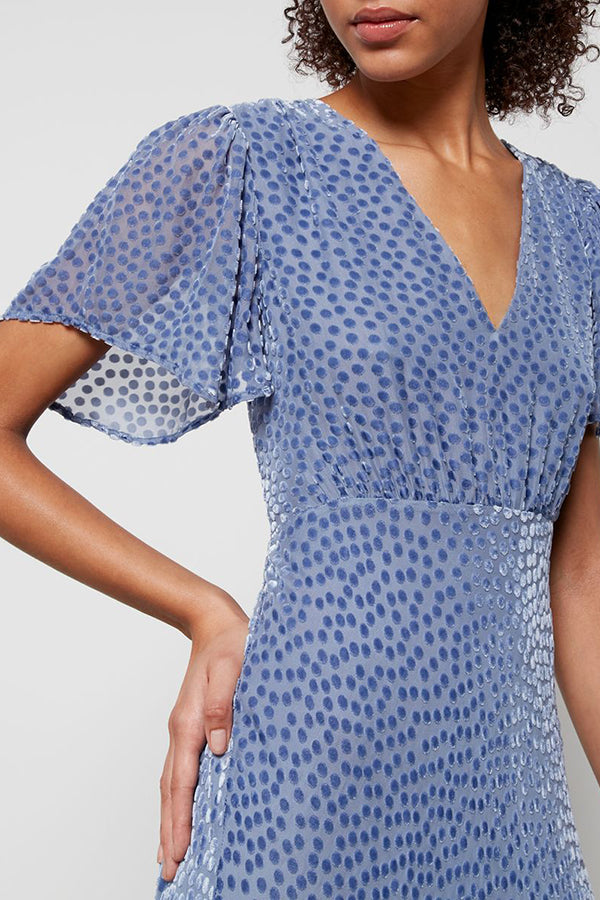 Polka-Dot Devore Velvet Dress