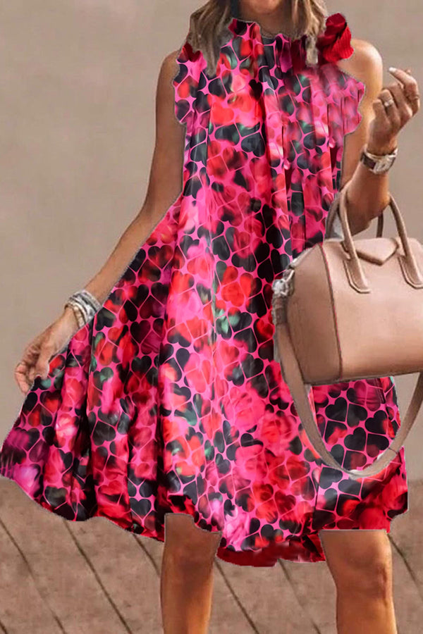 Halo Heart Print Date Dress