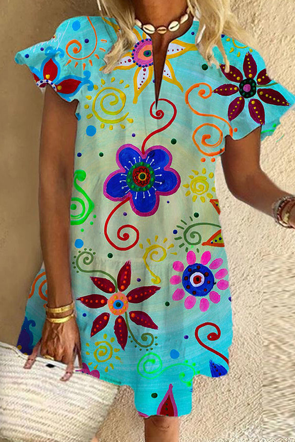 Art Print Cotton Dress