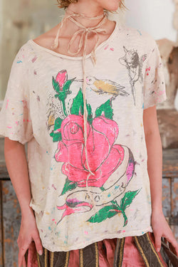 Printed Linen T-Shirt