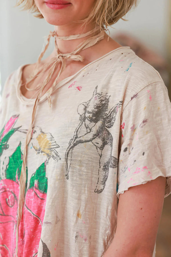 Printed Linen T-Shirt