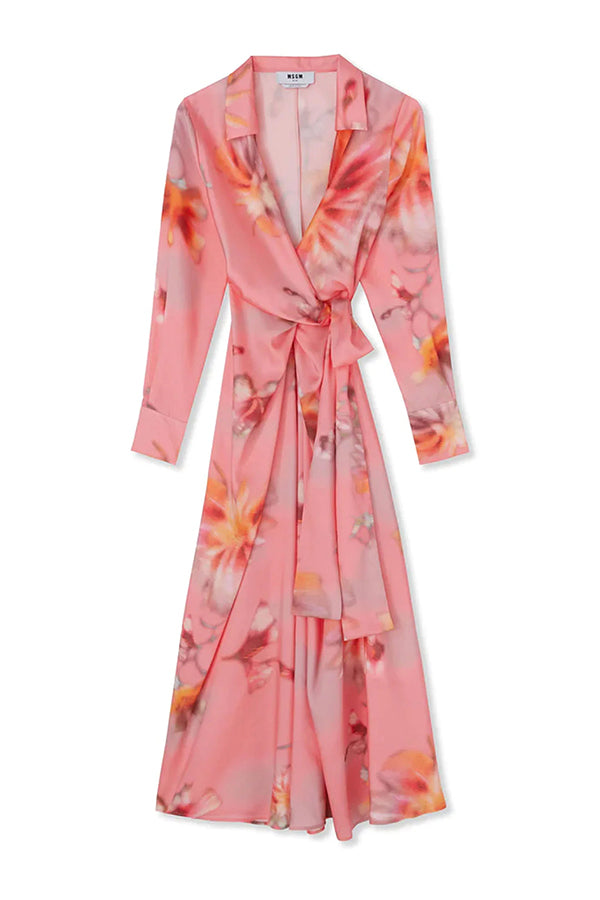 Floral Wrap Midi Dress