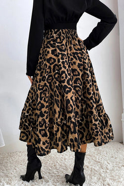 Autumn Personalized Leopard Print Long Skirt