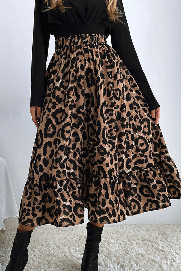 Autumn Personalized Leopard Print Long Skirt