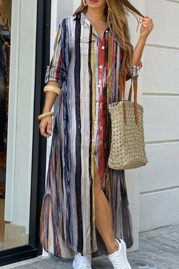 Fashionable Long Sleeve Shirt Dress