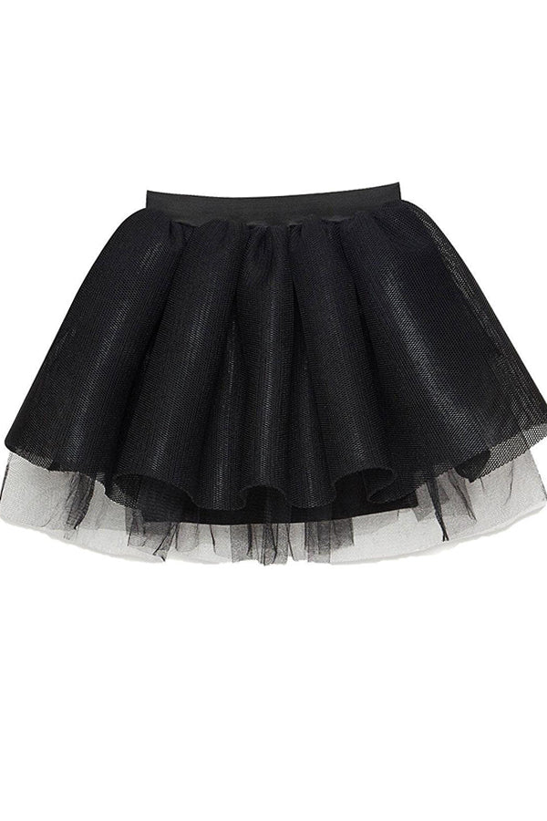 Black Puffy Mesh Skirt