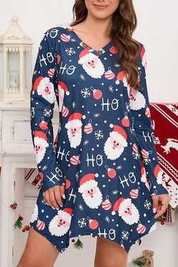 Home V-Neck Irregular Christmas Dress