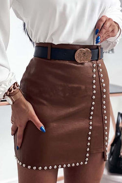 Leather Beaded Skirt