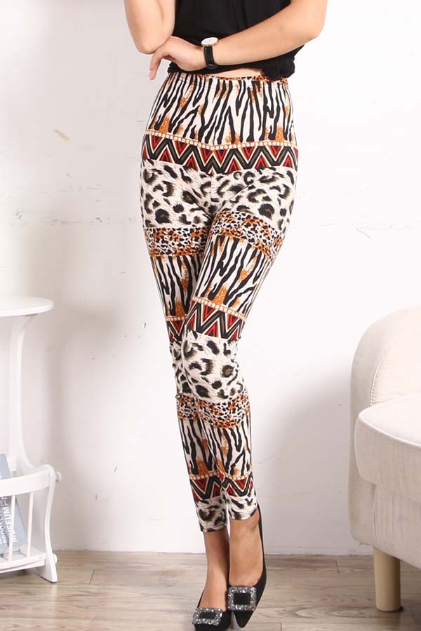 Paneled Leopard Spot Leggings