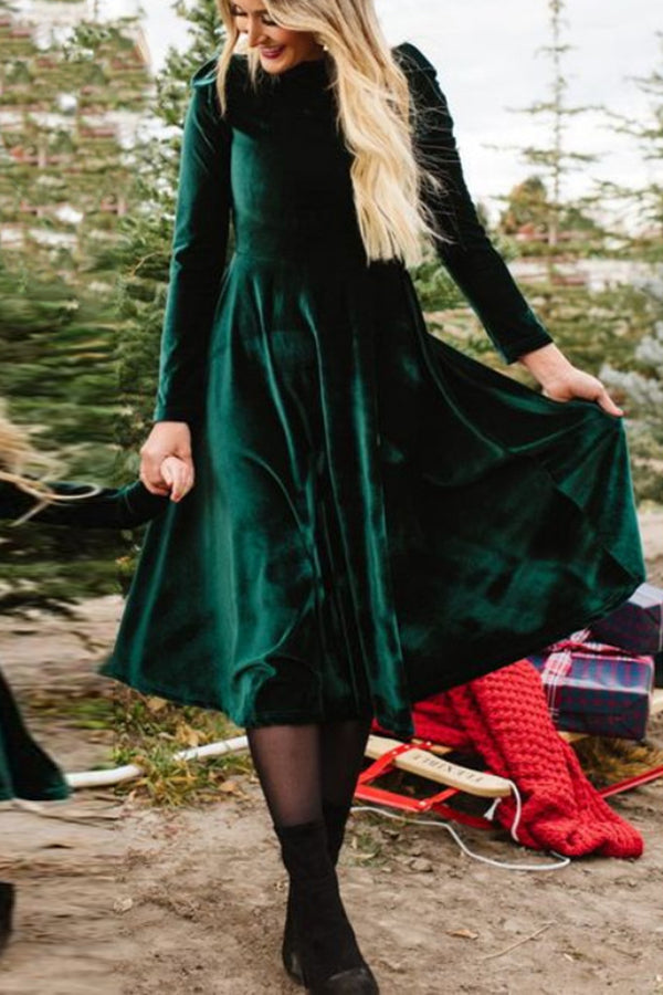 Velvet Long Sleeve Dress