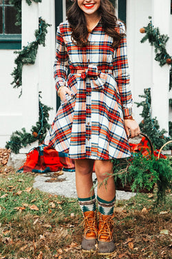 Comfortable and Versatile Plaid Skirt for Autumn and Winter