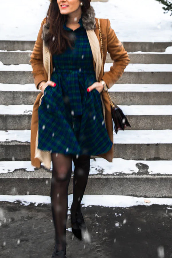 Comfortable and Versatile Plaid Skirt for Autumn and Winter