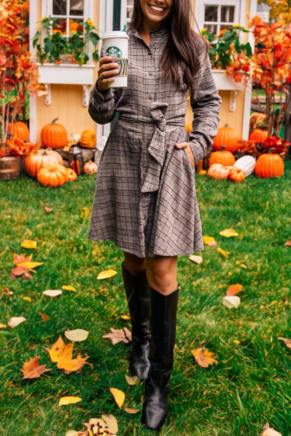 Comfortable and Versatile Plaid Skirt for Autumn and Winter