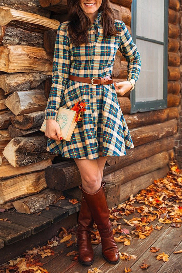 Comfortable and Versatile Plaid Skirt for Autumn and Winter