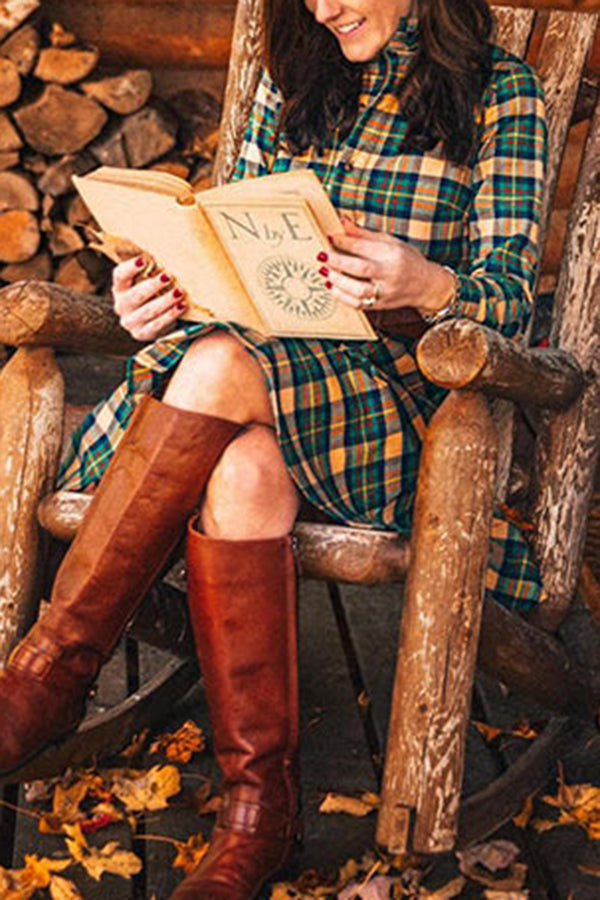 Comfortable and Versatile Plaid Skirt for Autumn and Winter