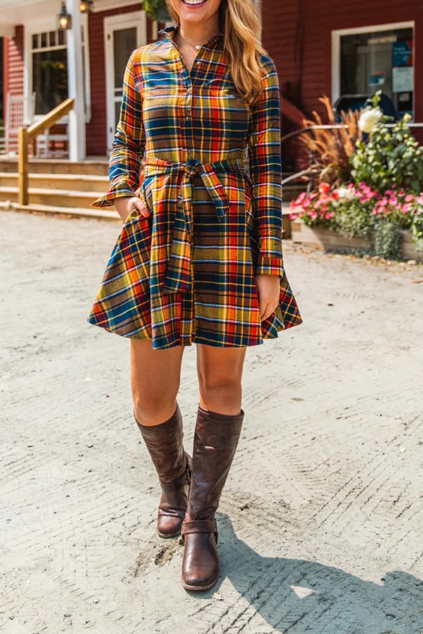 Comfortable and Versatile Plaid Skirt for Autumn and Winter