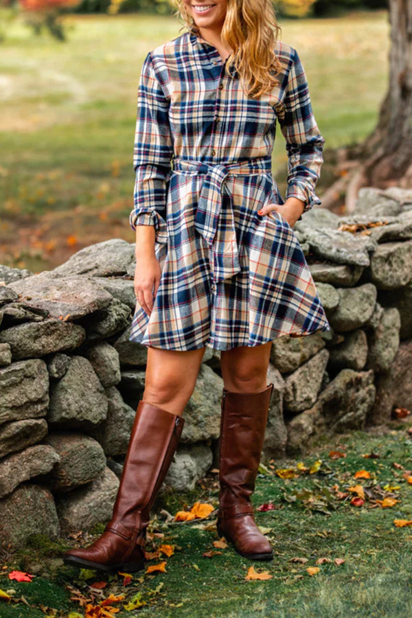 Comfortable and Versatile Plaid Skirt for Autumn and Winter