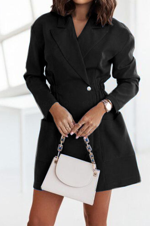 Autumn And Winter Waist Long Sleeve Suit Skirt