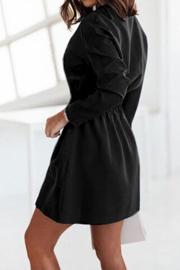 Autumn And Winter Waist Long Sleeve Suit Skirt