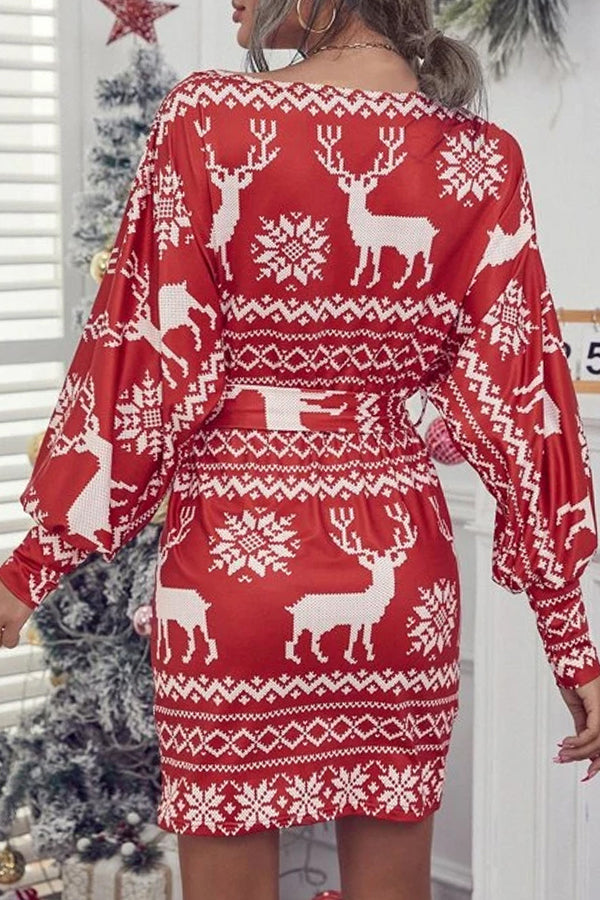 Christmas print dress