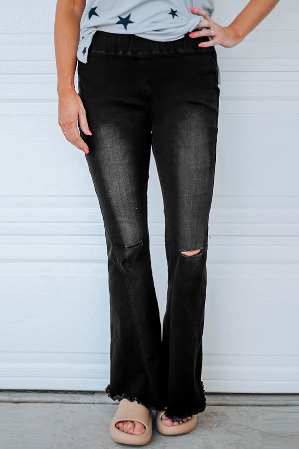 Washed High Stretch Super Hot Flared Jeans