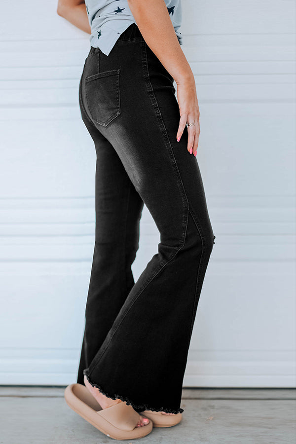 Washed High Stretch Super Hot Flared Jeans