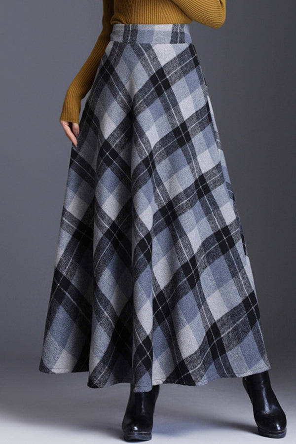 Vintage Wool Plaid Skirt