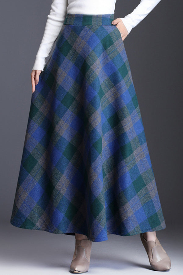 Vintage Wool Plaid Skirt