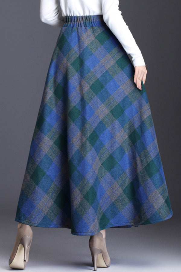 Vintage Wool Plaid Skirt