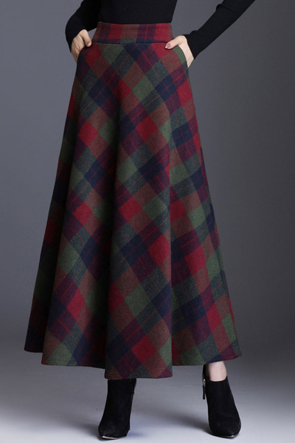 Vintage Wool Plaid Skirt