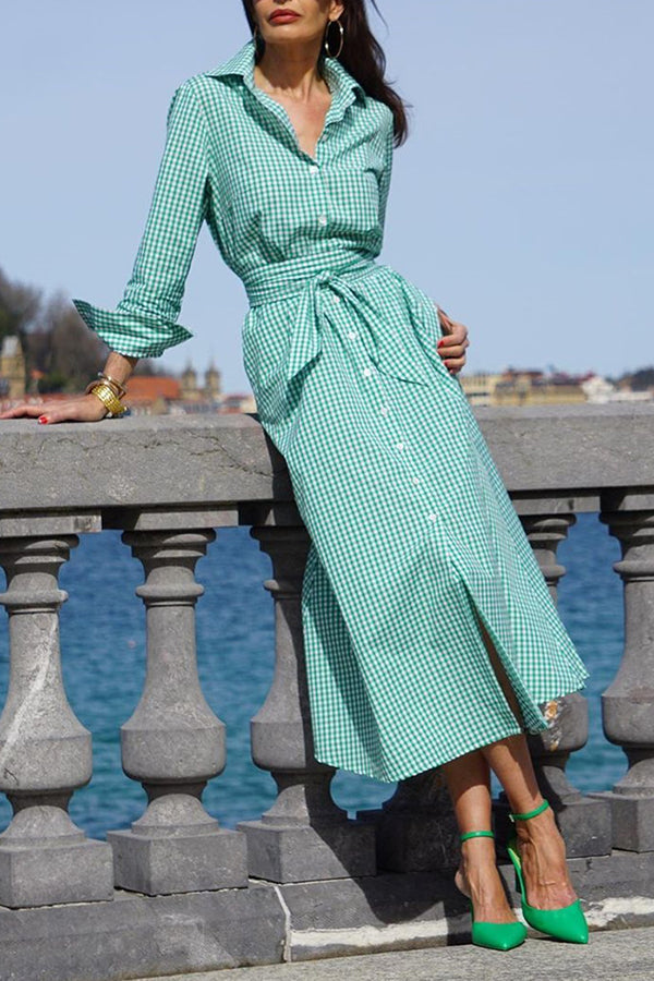 Elegant and Sophisticated Shirt Plaid Dress