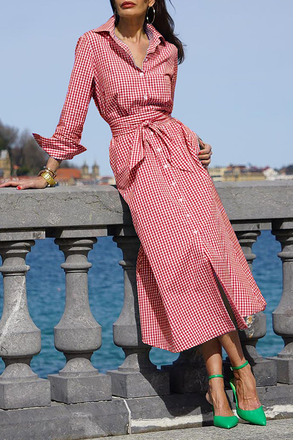 Elegant and Sophisticated Shirt Plaid Dress